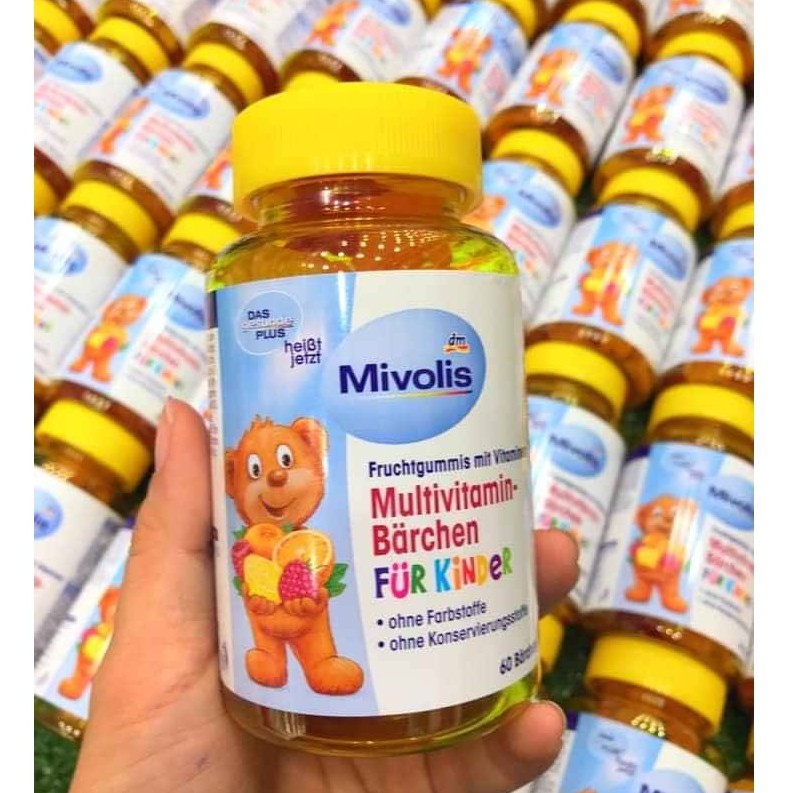 Kẹo gấu vị trái cây bổ sung Vitamin tổng hợp cho trẻ em Mivolis Mutilvitamin Barchen 60viên - Nội địa Đức