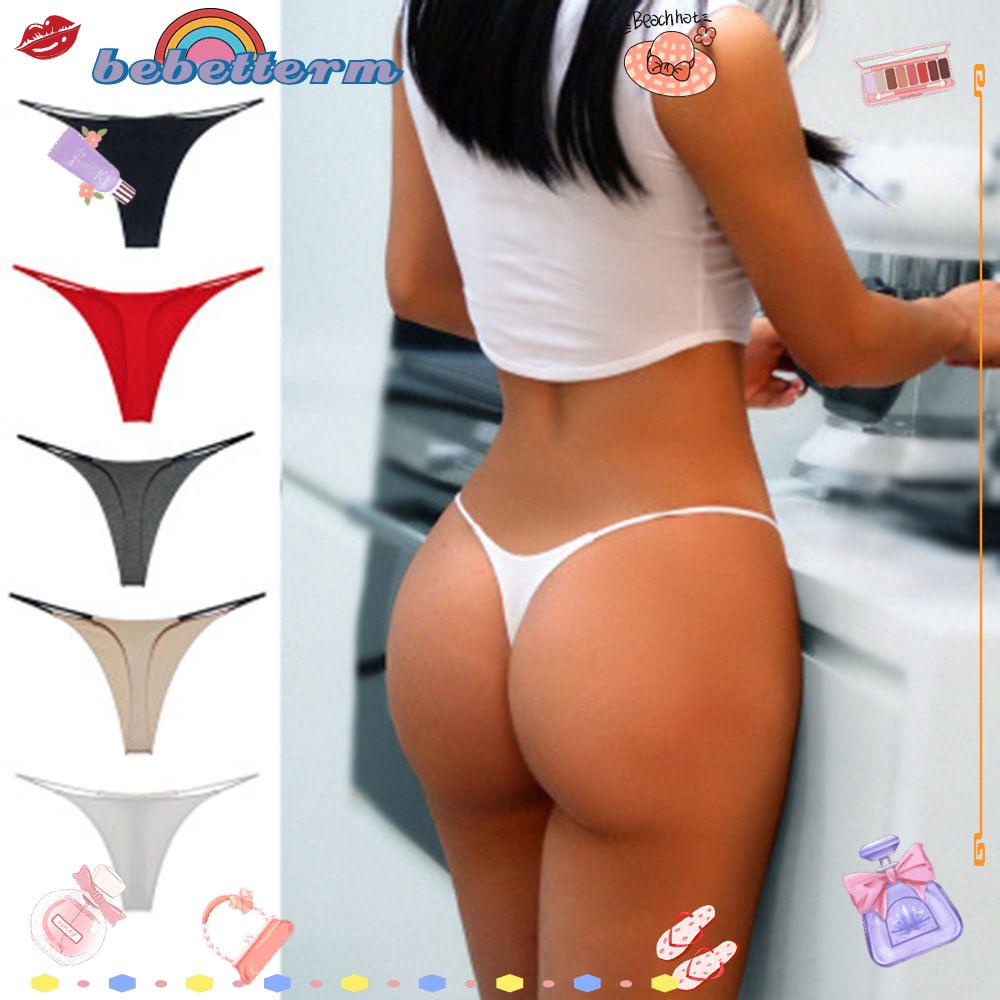 Quần lót Bebettform kiểu lọt khe lưng thấp vải cotton màu trơn nhiều màu quyến rũ dành cho phái nữ