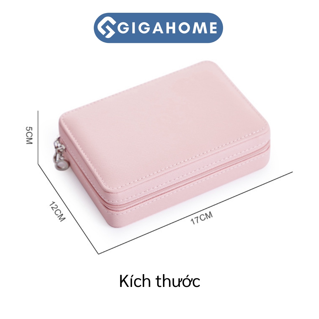 Hộp Đựng Trang Sức, Bảo Quản Phụ Kiện Nhiều Ngăn Bọc Da Pu GIGAHOME 9505