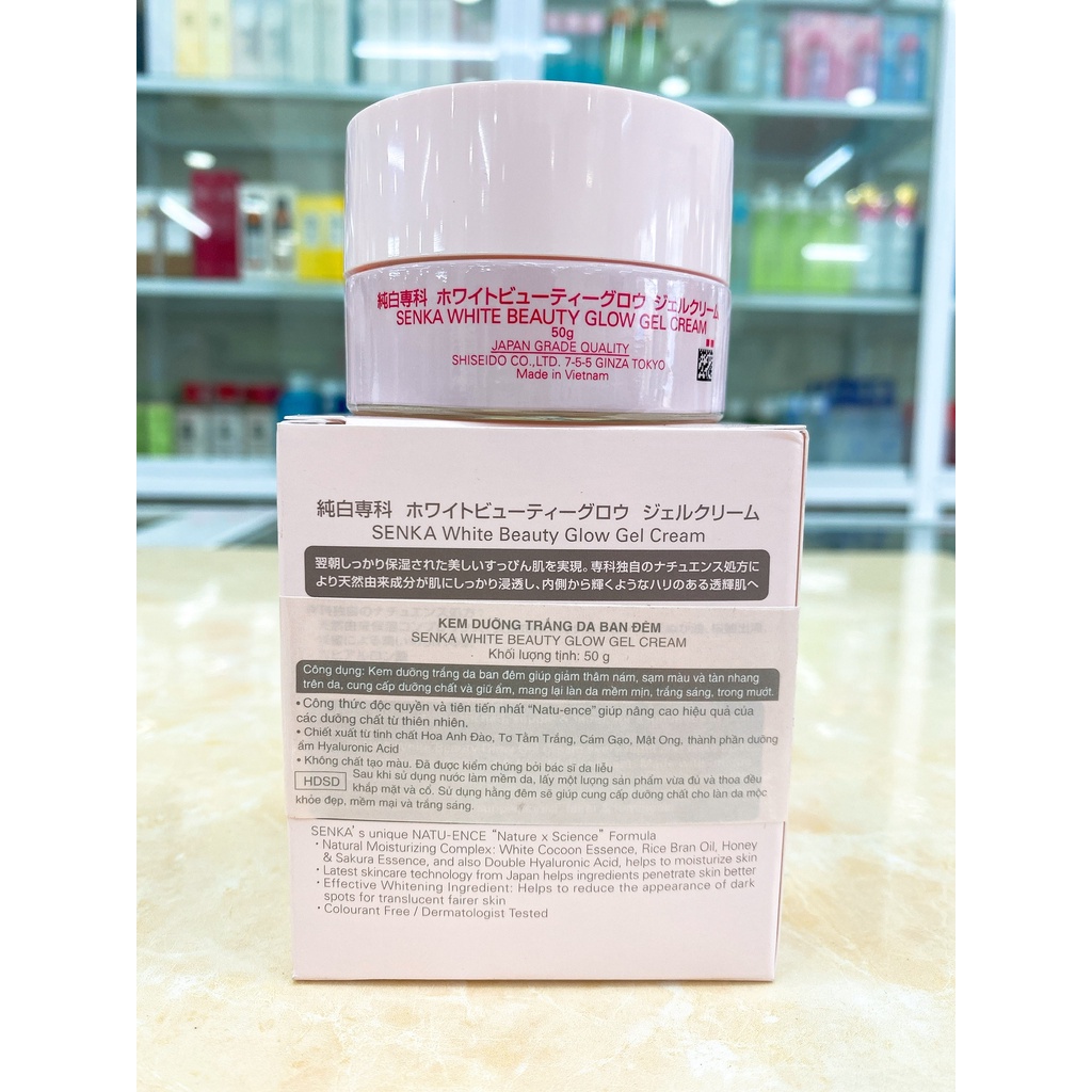 Kem Dưỡng Trắng Da Mờ Thâm Nám Senka White Beauty Glow Gel Cream 50g Chính Hãng