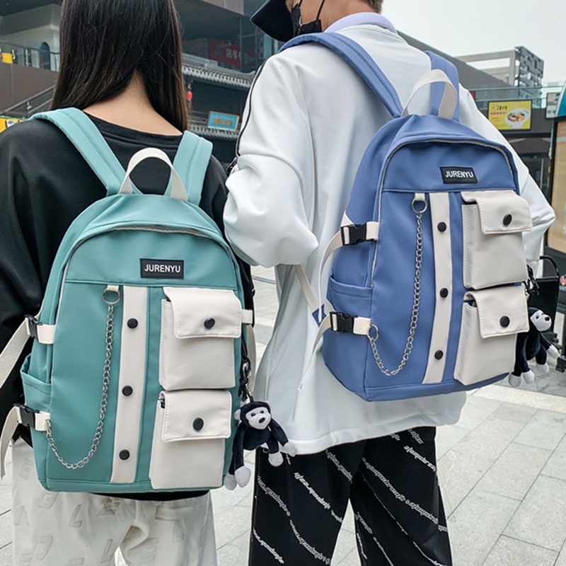 Ba Lô Đeo Vai Cỡ Lớn Màu Sắc Tương Phản Phong Cách Hàn Quốc Thời Trang Cho Nam