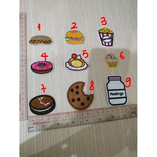 Patch, sticker dán/ủi quần áo hình thức ăn,đồ uống