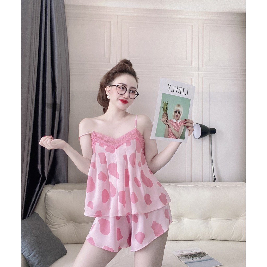 Đồ  mặc nhà nữ, chất lụa mát, ít nhăn, kiểu dáng trẻ trung, thoải mái, phom dưới 55kg | BigBuy360 - bigbuy360.vn