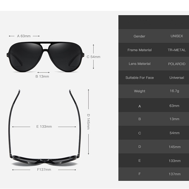 Kính mát phân cực thời trang Unisex PE0076 - NVfashion | BigBuy360 - bigbuy360.vn