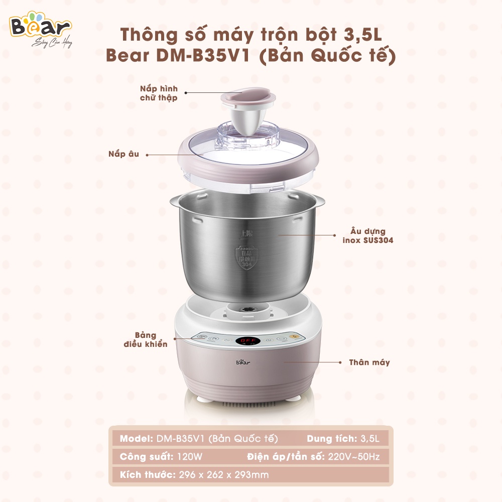 Phụ kiện máy nhào bột Bear HMJ-A50B1, phụ kiện máy Chính hãng