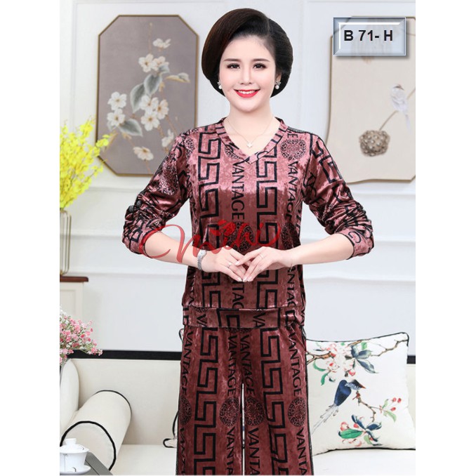 Bộ đồ thu đông trung niên (B71) - Bộ quần áo cho mẹ - Đồ trung niên sang trọng 2022