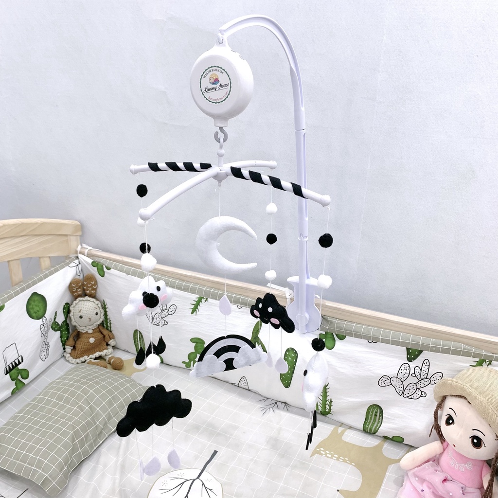 (May thủ công) Mẫu treo nôi mây trăng đen trắng kích thích thị giác