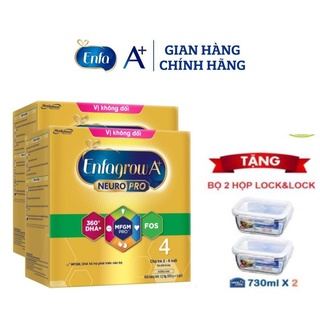 Bộ 2 hộp sữa bột enfagrow a+ 4 hộp giấy 2.2kg-tặng bộ 02 hộp lock&lock 730ml