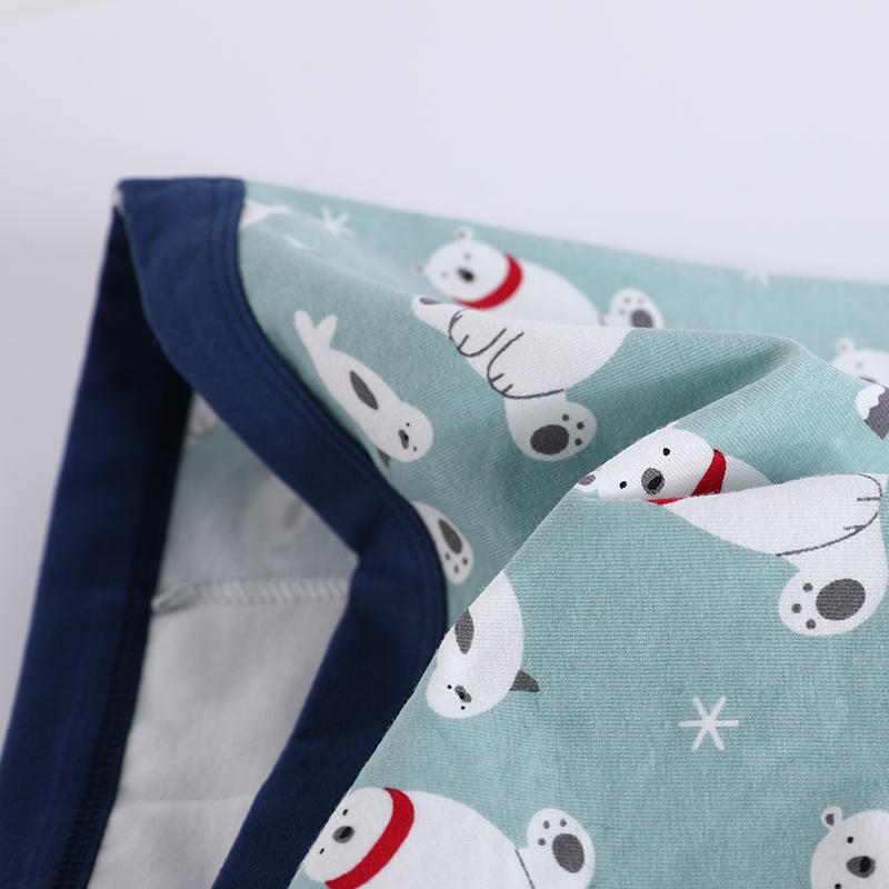 Set 4 Quần Lót Boxer 100% Cotton Thoải Mái In Họa Tiết Gấu Bắc Cực Hoạt Hình Cho Bé Trai 1-13 Tuổi