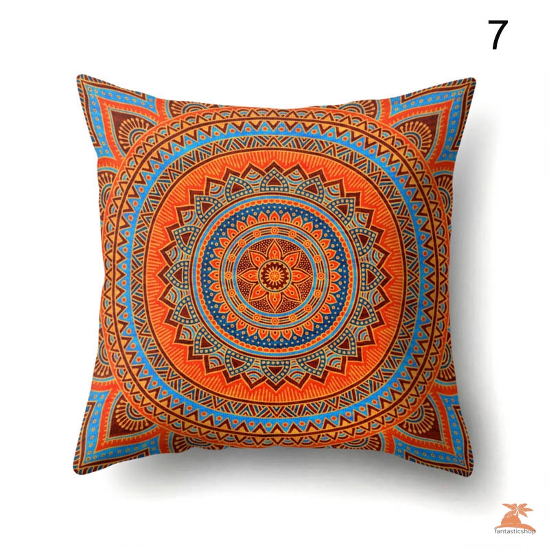 Vỏ Gối Vuông 45x45cm In Họa Tiết Phong Cách Bohemian