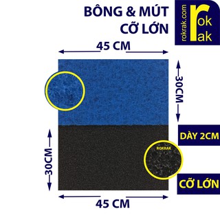 Combo Bông lọc xanh & Mút đen Lọc hồ cá Khổ Lớn