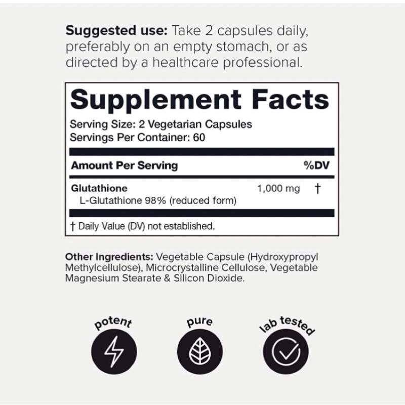 Viên trắng da liều cao Glutathione 1000mg tinh khiết Toniiq 120 viên USA