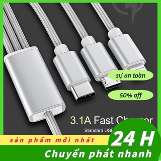 Cáp sạc đồng bộ dữ liệu USB 3 trong 1 chất lượng cao cho Android Iphone Cáp sạc sạc nhanh iphone