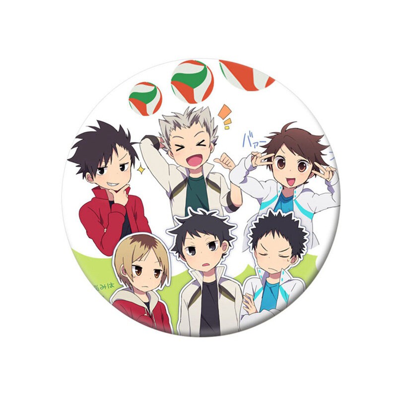 (m05) Huy hiệu cài áo IN HÌNH Haikyuu!! Vua bóng chuyền anime chibi dễ thương tiện lợi