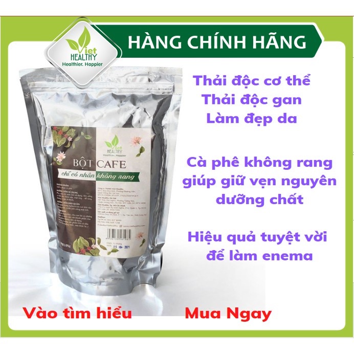 Bột cà phê enema Viet Healthy (chỉ có nhân không rang) thải độc đại tràng, thanh lọc gan, làm đẹp da, coffee enema