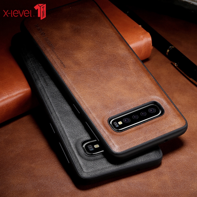 Ốp điện thoại bằng silicon mềm kết hợp da PU dành cho Samsung Galaxy S10 / S10 Plus / S10E | BigBuy360 - bigbuy360.vn