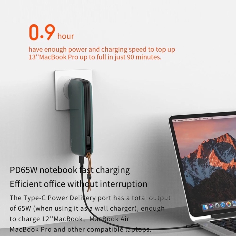 Sạc dự phòng 20000mAh PD 30W Kiêm Củ sạc tường IDMIX Mr Charger APOLLO CH08 PD 65W 1C-1A