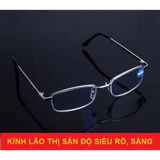Kính lão thị viên thị nửa viền siêu nhẹ nam nữ màu bạc Silver cực sang và sáng rõ