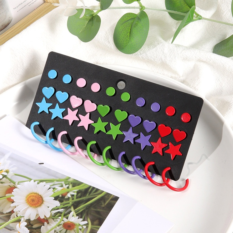 Set 20 Đôi Khuyên Tai Tròn Nhỏ Thời Trang Cho Nữ