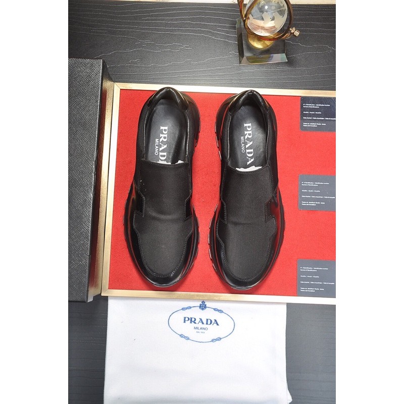 Giày thể thao dáng lười mẫu mới cho nam thương hiệu Prada da thật cao cấp