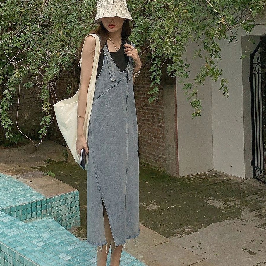 Đầm Yếm Jeans Thời Trang Hàn Quốc Xinh Xắn Cho Nữ