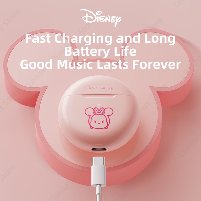 Tai nghe nhét tai không dây LENOVO F9 Disney bluetooth 5.2 âm thanh hifi tích hợp mi cờ rô tiện lợi
