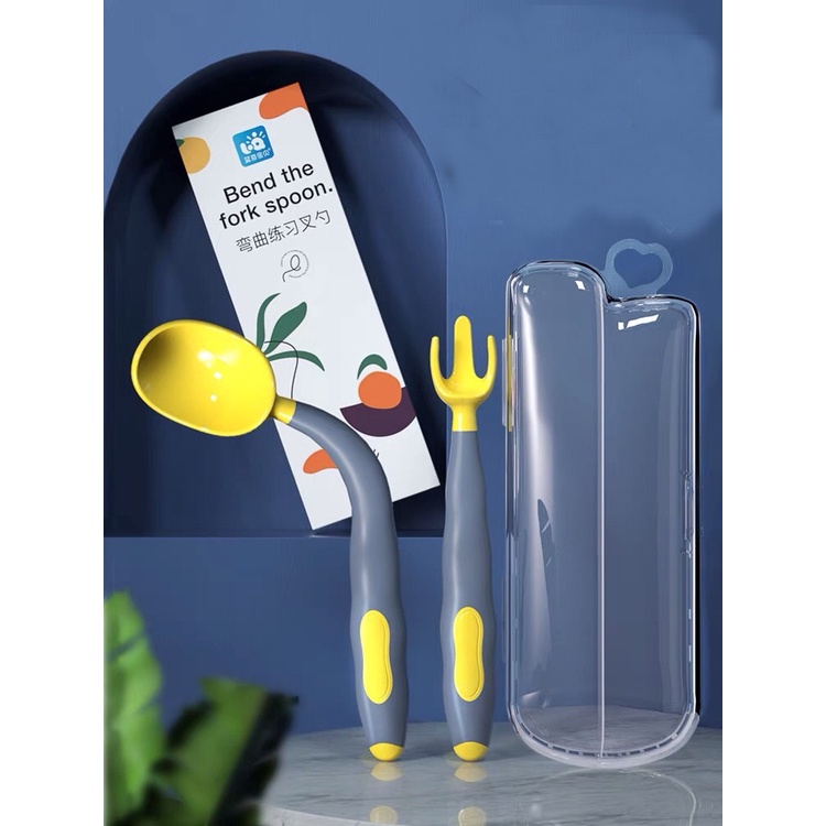 Bộ Thìa Ăn Dặm Misuta Silicon Uốn Cong 360 Độ Cho Bé BaBy Dreams