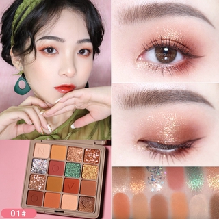 (Hàng Mới Về) Bảng Phấn Mắt Novo 16 Màu Sắc Hiệu Ứng Lì / Ánh Ngọc Trai Thời Trang