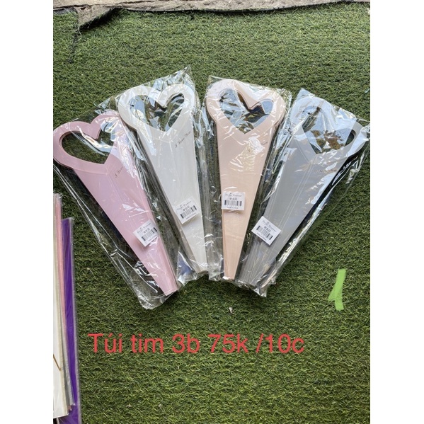 túi  tim 3 bông ( 1 bịch 10 cái  )