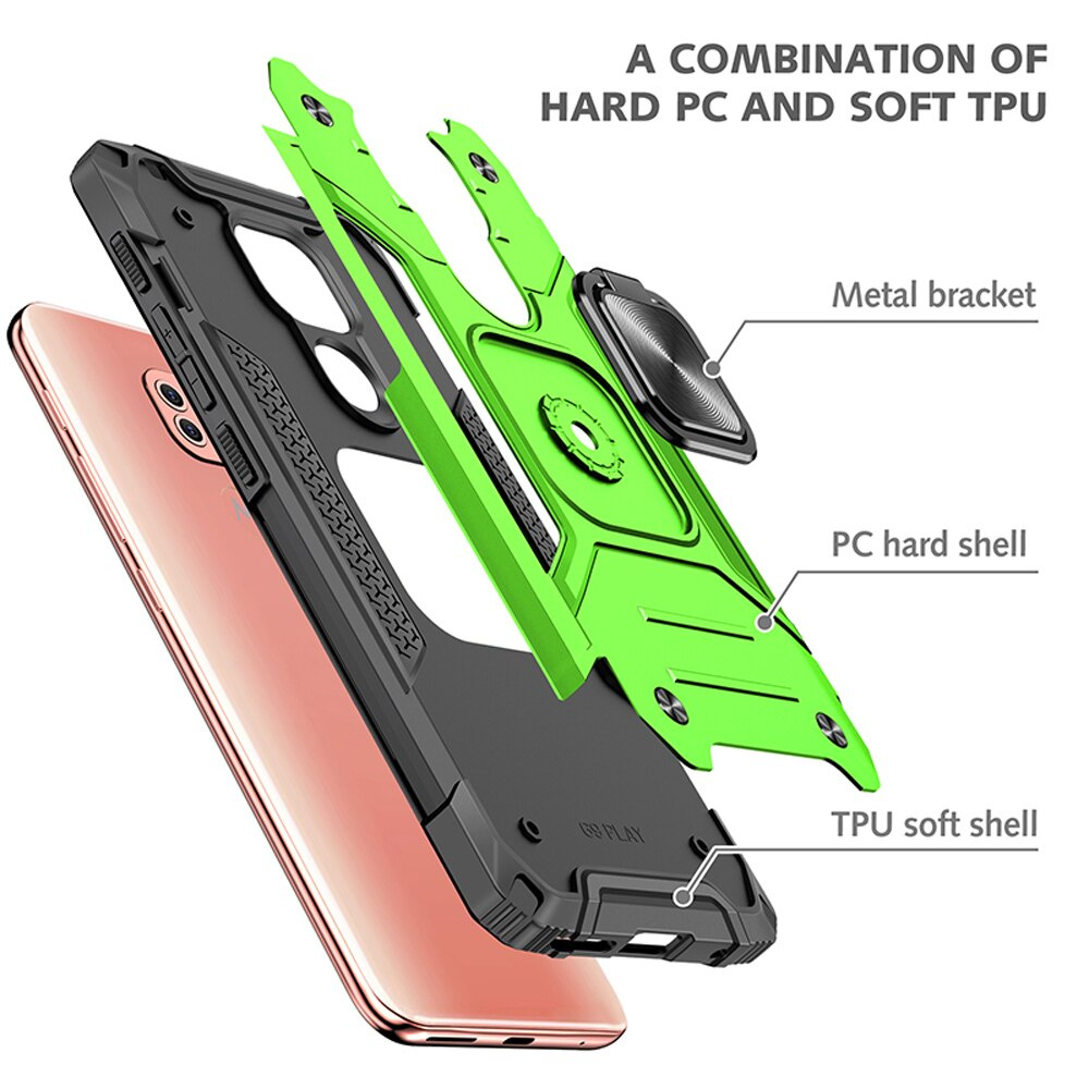 Ốp Điện Thoại Silicon Tpu Pc Chống Sốc Có Giá Đỡ Dạng Vòng Tròn Cho Motorola Moto G9 Play G9Play E7 Plus E7Plus 6.5