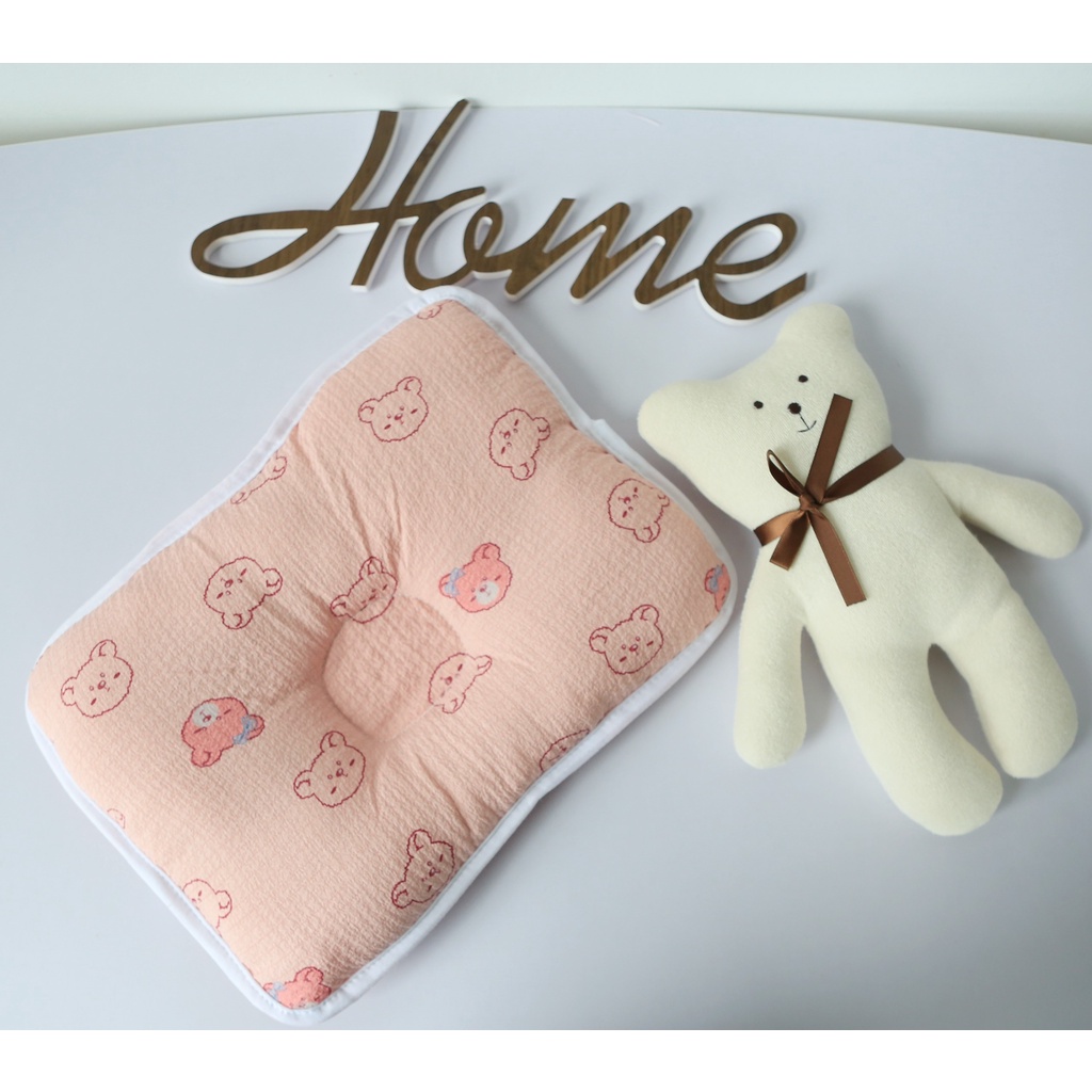 Gối Lõm Xô Sơ Sinh, Gối Chống Méo Đầu Cho Bé Trai, Bé Gái, Chất Vải Xô Muslin Mềm Mại, Thông Thoáng Cho Bé