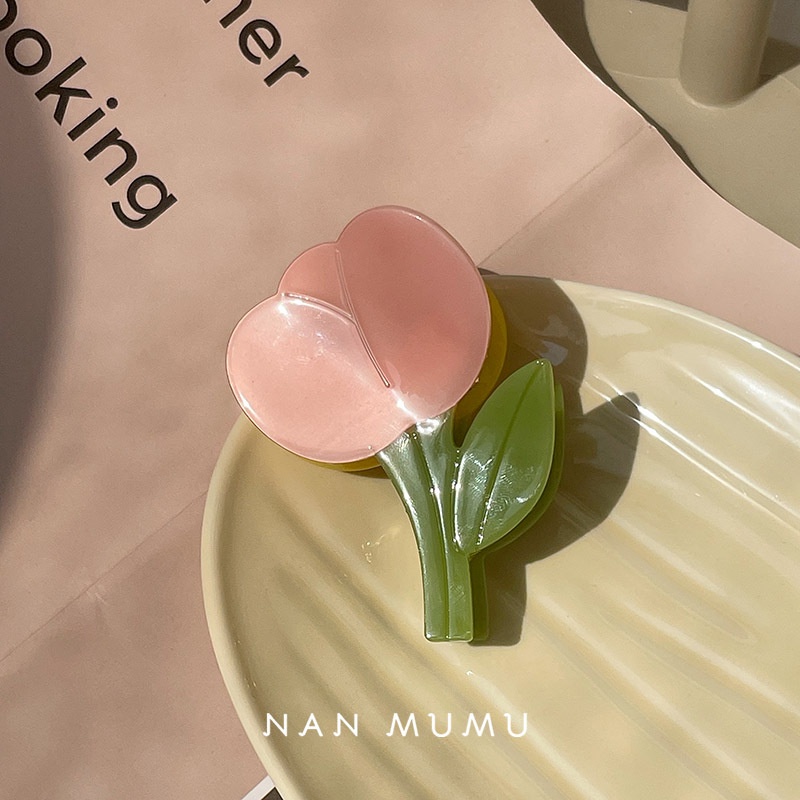 Kẹp Tóc Đôi Hình Hoa Tulip AB Phong Cách Hàn Quốc Mới