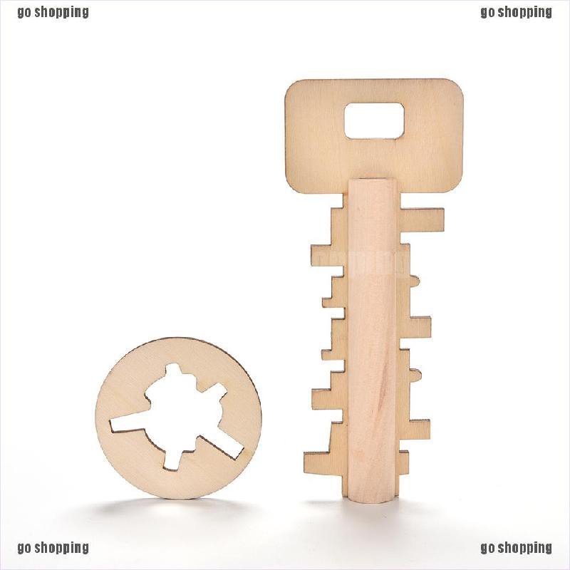 {go shopping}Child Kids Key Unlock Puzzle Intelligence Educational Toys Pre-school Wooden Toy