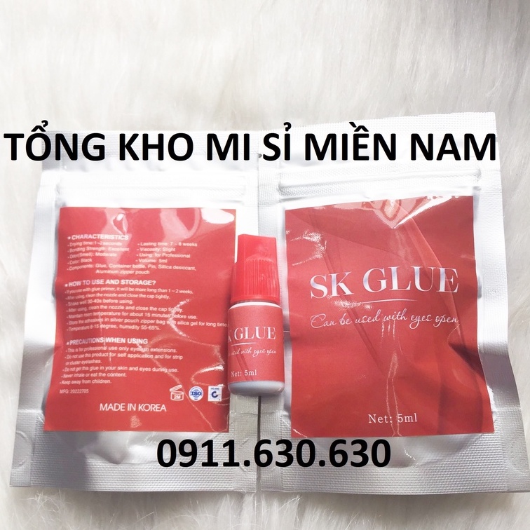 Keo nối mi không cay SK Glue - tự nối - siêu bền - dụng cụ nối mi