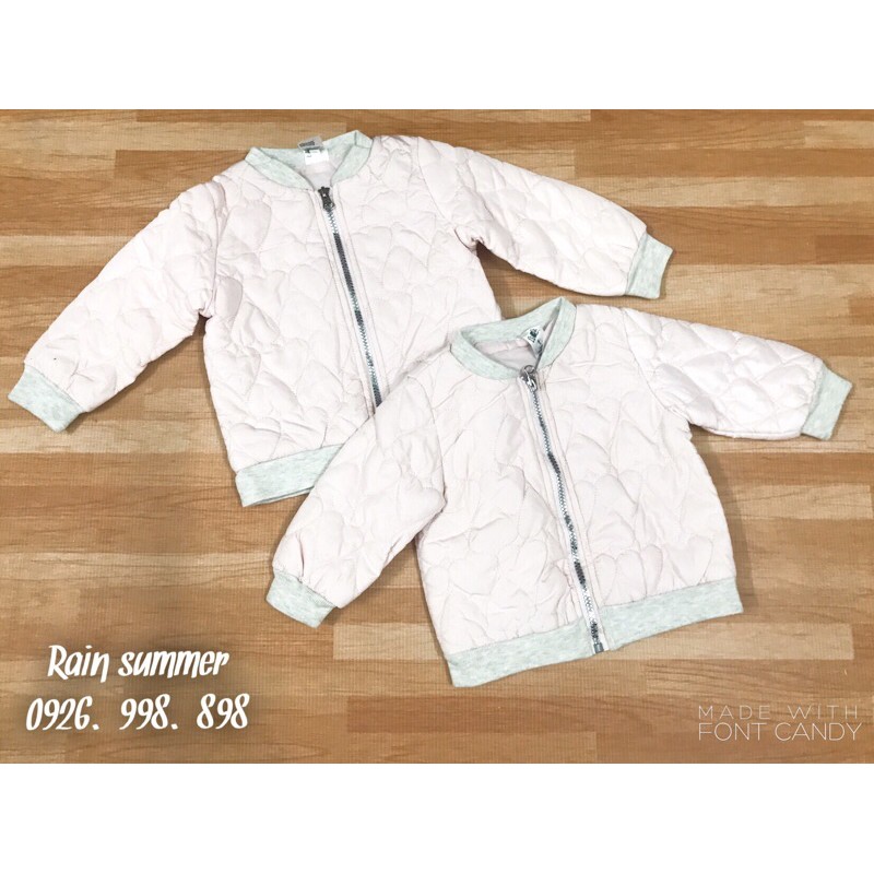 Áo khoác bomber trần bông cho bé- ảnh thật