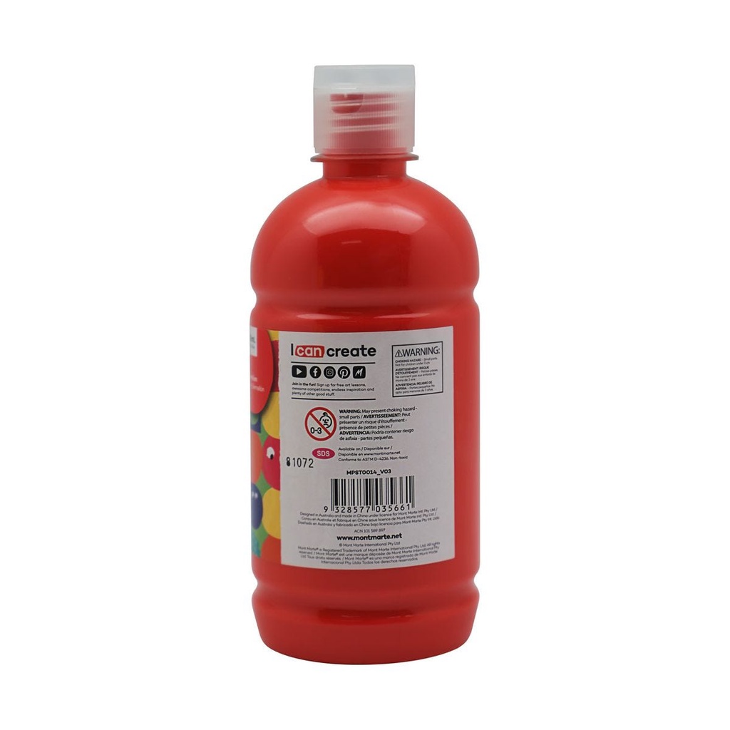 Màu Nước Poster Paint Mont Marte 500ml - Vermilion - MPST0014