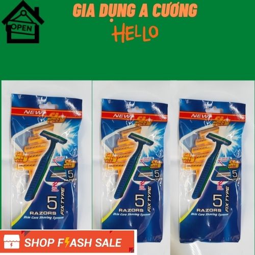 Combo 5 Dao Cạo Râu 2 Lưỡi Sắc Bén
