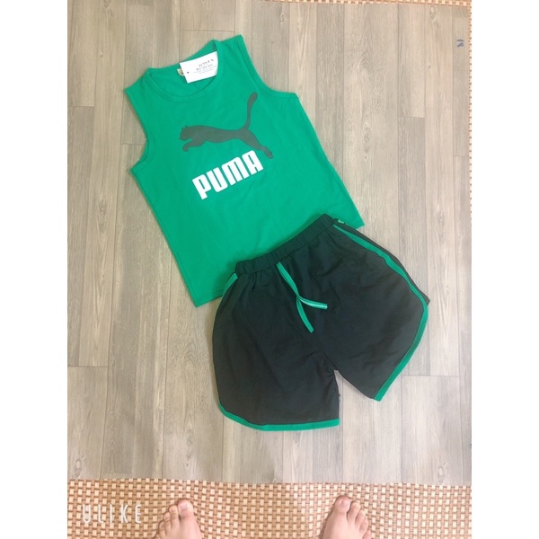 BỘ SÁT NÁCH PUMA MÀU XANH LÁ CHO BÉ TRAI