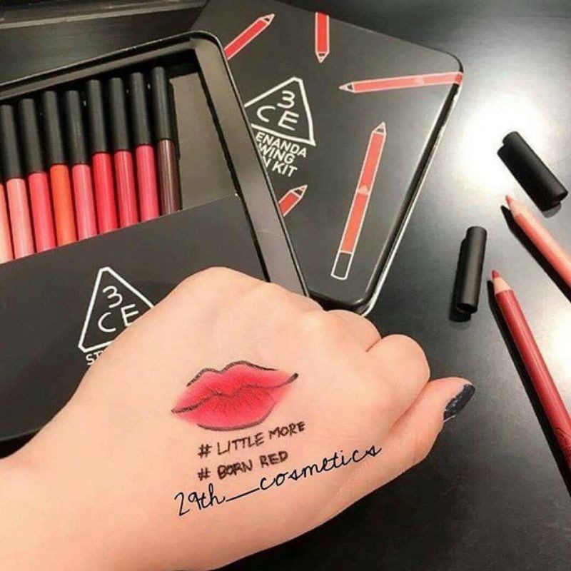 Set son chì 3CE Drawing lip pen kit