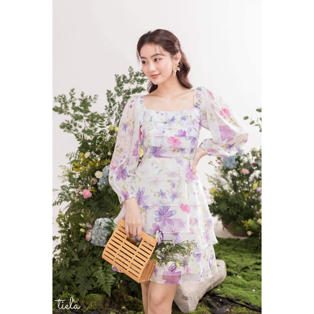 TIELA Đầm váy tay phồng xếp tầng-Lalisa Dress