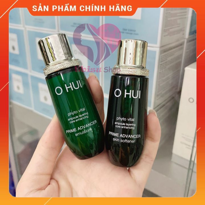 Cặp Nước Hoa Hồng Và Sữa Dưỡng Trắng, Căng Bóng Da Ohui Prime Advancer Skin Softener 20ml_HÀNG NHƯ HÌNH