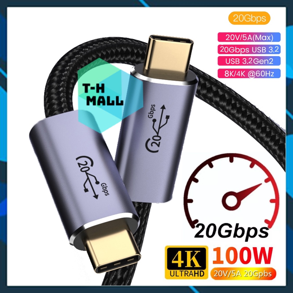 [20Gbps/4K] Dây Cáp Sạc Nhanh PD 100W USB Type C 3.2 20Gbps / 10Gbps hỗ trợ truyền hình ảnh tốc độ FullHD / 4K