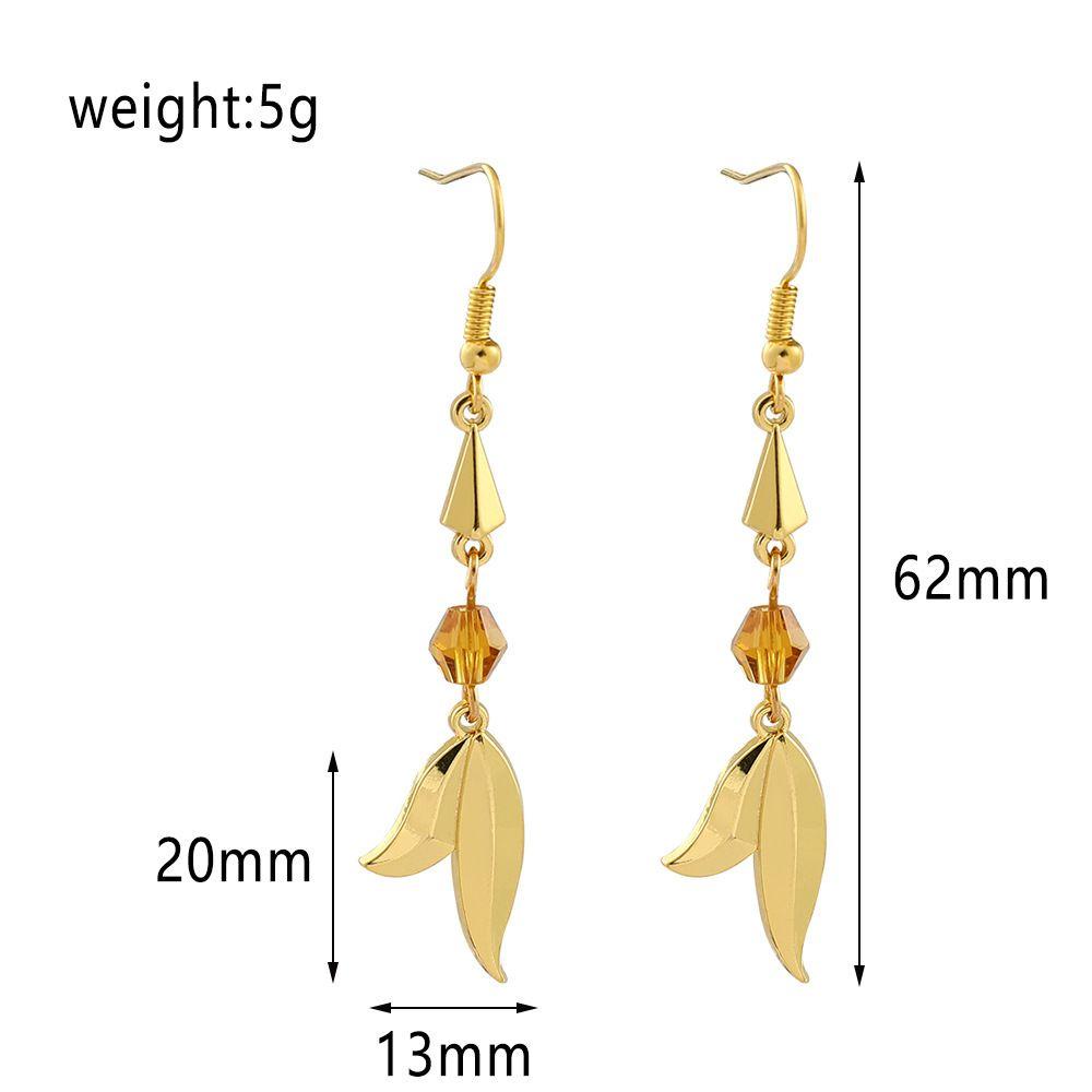 JARRED Bông Tai Dạng Vòng Hình Chiếc Lá Thời Trang Cho Nữ