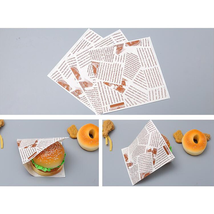 500 Giấy gói Thực Phẩm Không Thấm Mỡ Gói Giấy Bánh Hamburger size 15x15 cm