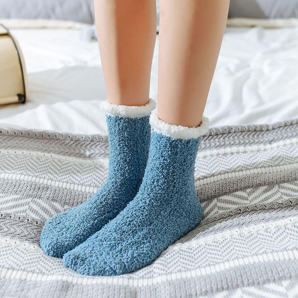 Vớ Ngủ Vải Lông Cừu San Hô Co Giãn Tốt Giữ Ấm Mùa Thu Đông