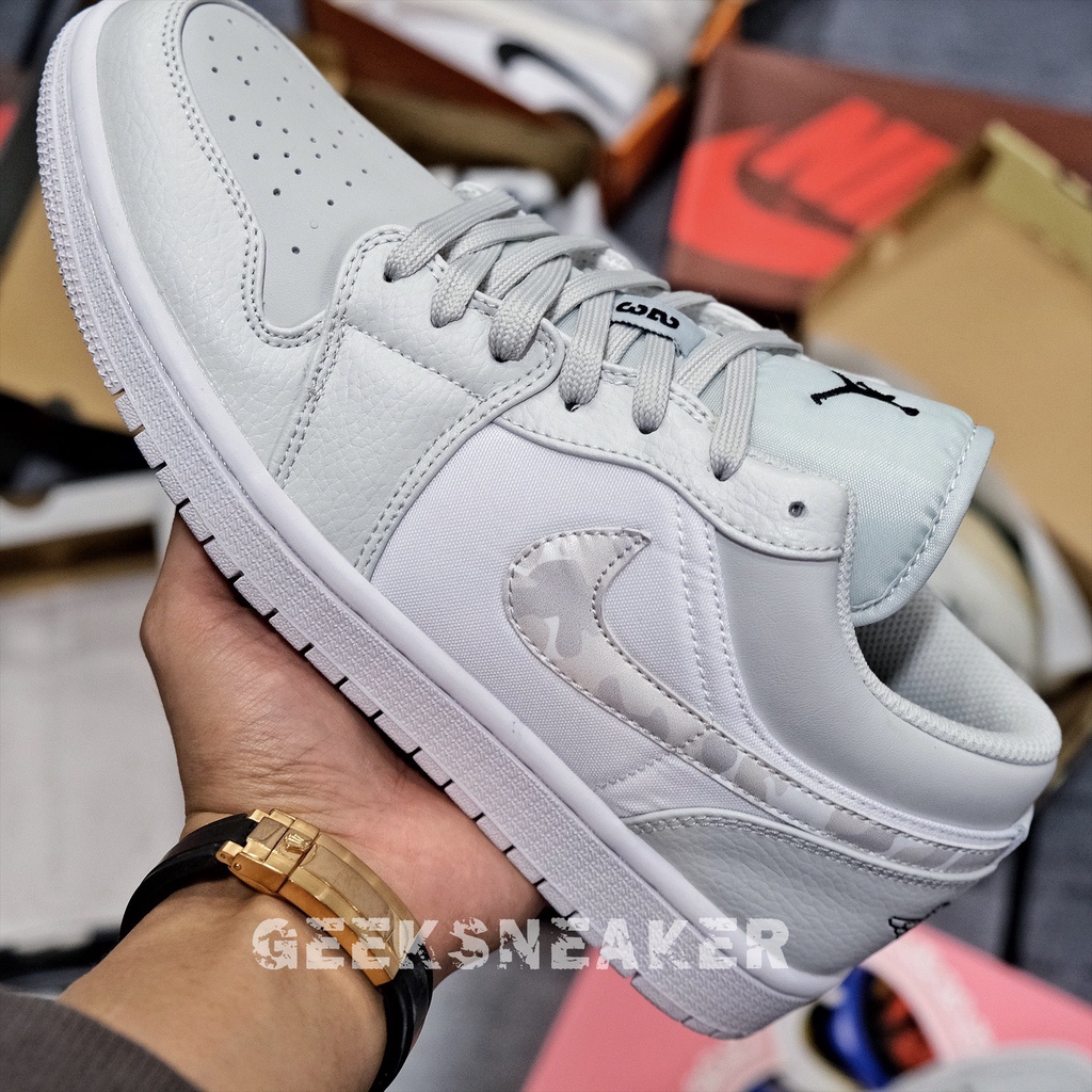 [GeekSneaker] Giày Sneaker Jordan 1 Low Camo White