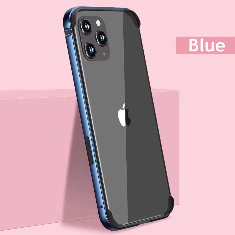 Ốp điện thoại viền nhôm siêu mỏng dành cho Iphone 12 12 mini 11 pro max x xr xs se 2020 7 8 plus