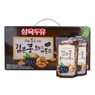 Thùng 20 gói 195ml sữa óc chó hạnh nhân đậu đen sahmyook hàn quốc