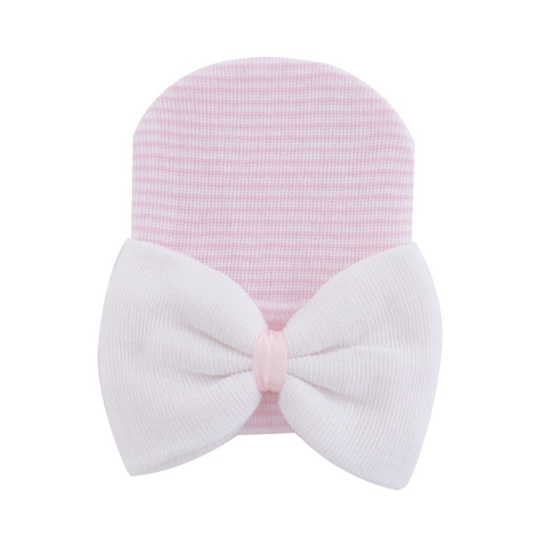 Bộ Găng Tay + Mũ + Găng Tay Cotton Mềm Mại Chống Xước Đính Nơ Xinh Xắn Cho Bé 0-1 Tuổi