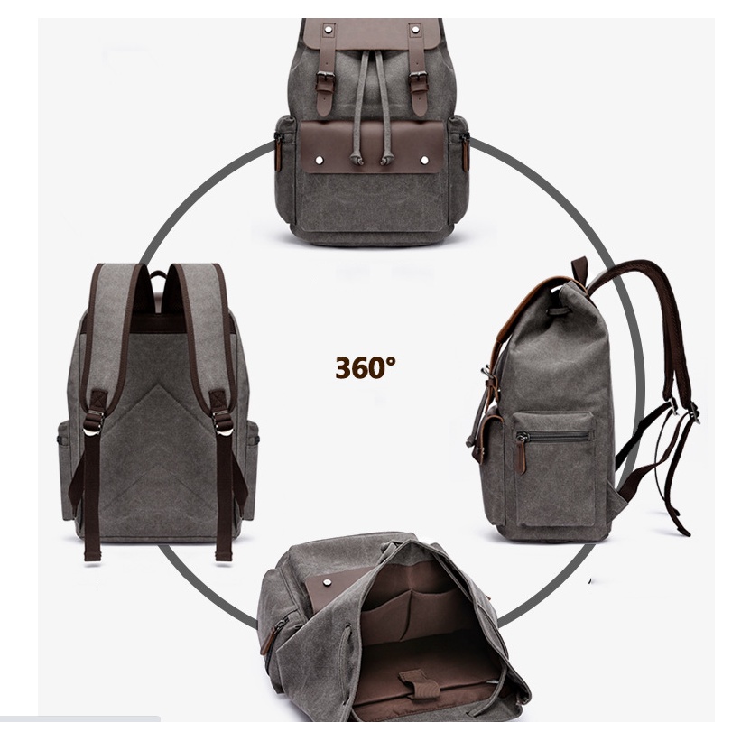 Balo nam vải canvas cao cấp phong cách mới 15,6&quot;